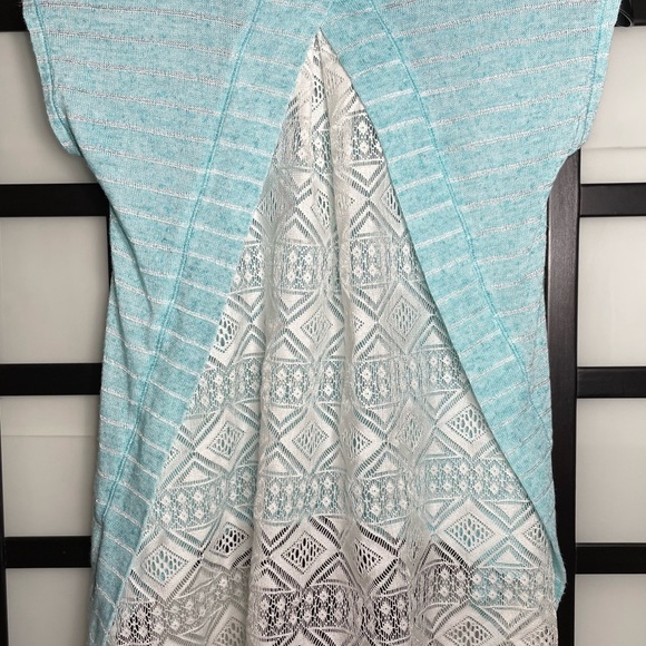 Girl Small Owl Top | Aqua | Croquet Open Back - Picture 4 of 6